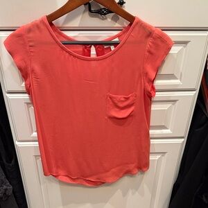 Joie Vibrant Coral Short Sleeve Top